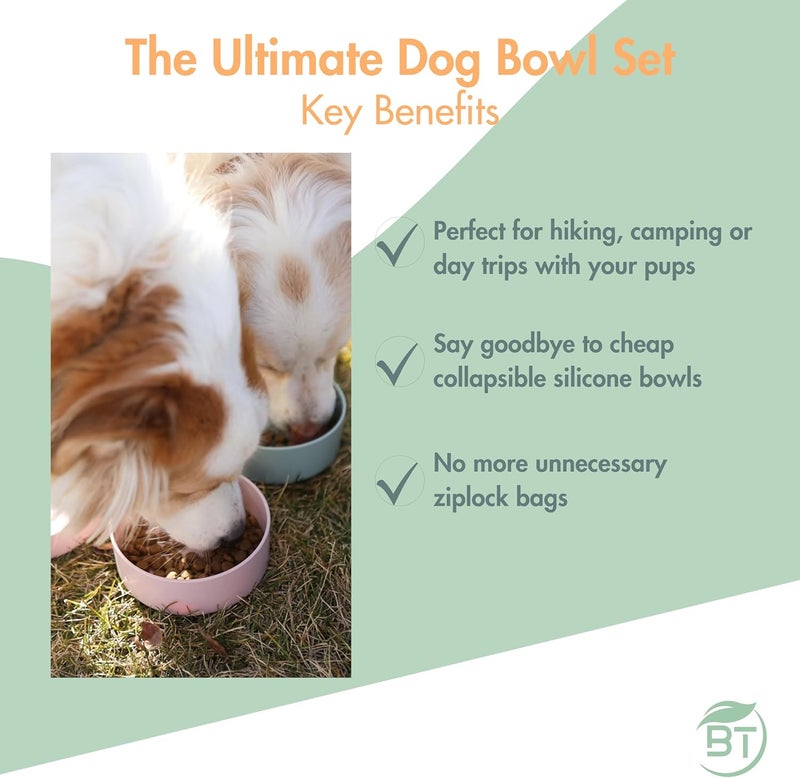 Barkin' Trails Barkin’ Trails Travel Dog Bowls, Portable Outdoor Water, BPA-Free Water Bowl Set, Food Grade Plastic Dog Travel Bowl, Dog Camping Essentials, Travel Container - Image 4